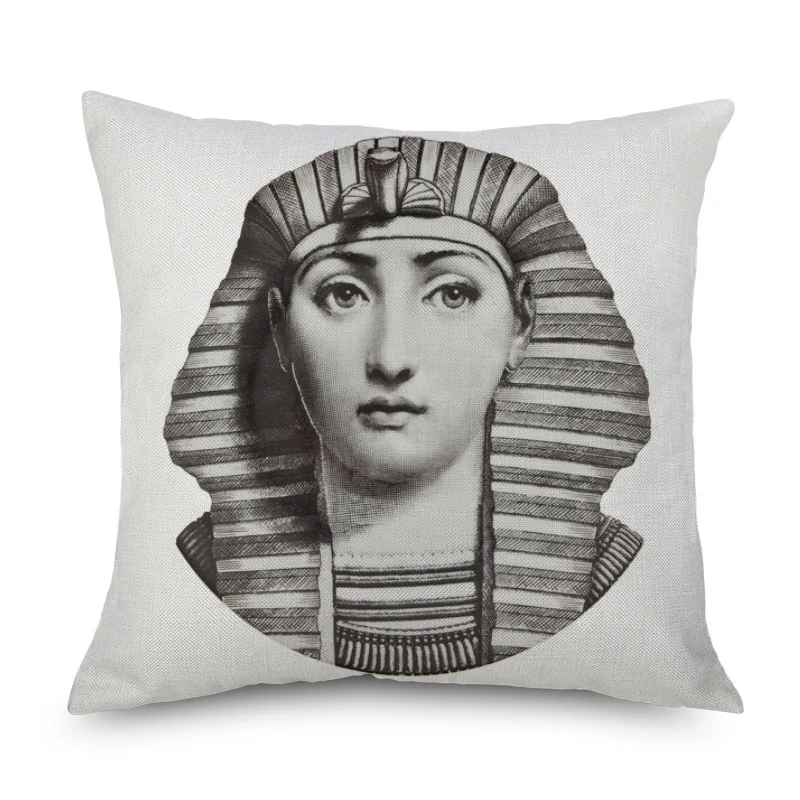 Fornasetti, красивый чехол для подушки для лица, наволочки для подушки с изображением черепа и цветов, бежевый льняной чехол для подушки, декор для спальни - Цвет: 6