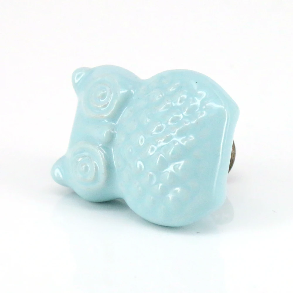 8 шт. голубые ручки для шкафа в виде совы|Ручки шкафа| |