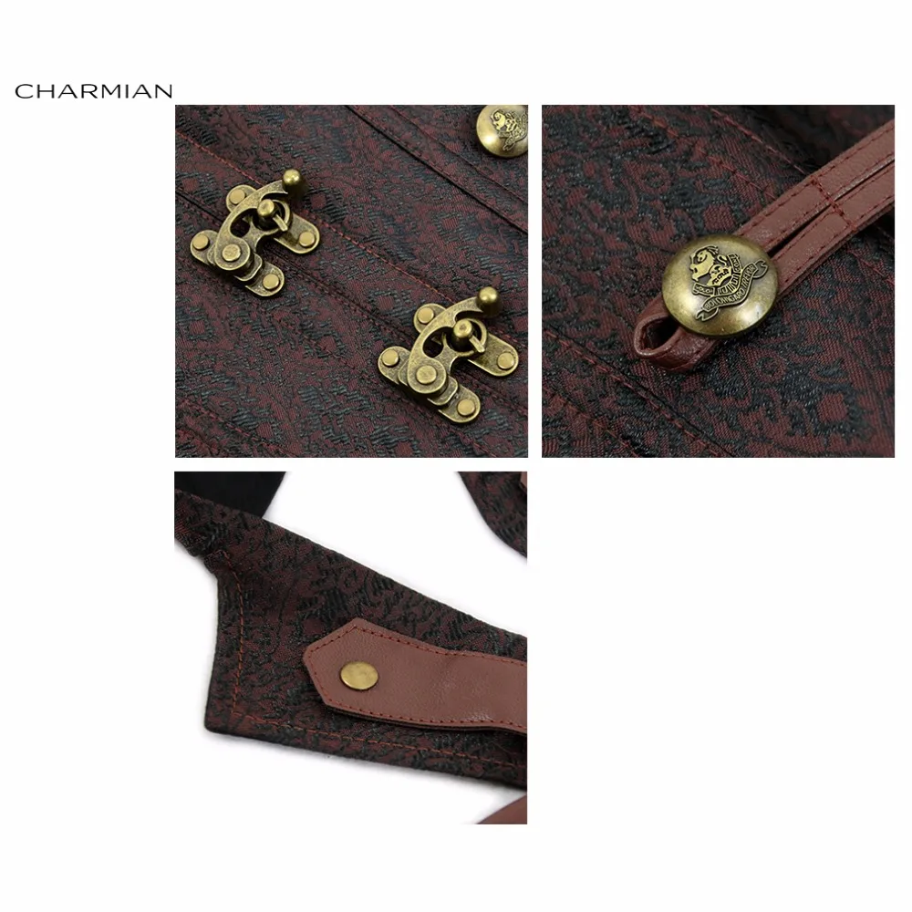 Женский корсет Charmian стальной в стиле стимпанк со стальными костями|steampunk corset