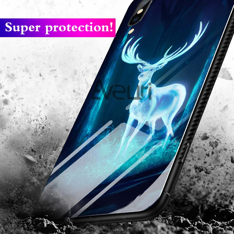Светящийся чехол из закаленного стекла для huawei P20 P30 Pro P20 Lite, чехол для телефона huawei P Smart Honor 10 Lite, чехол