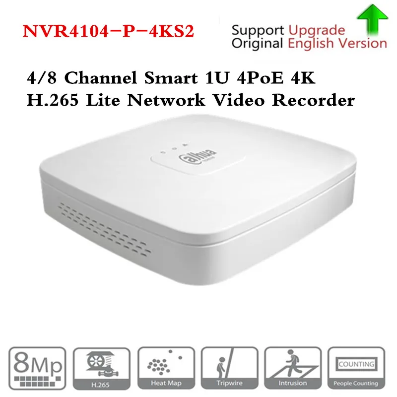 

Dahua 4K POE NVR NVR4104-P-4KS2 with 4ch PoE h.265 Video Recorder Support ONVIF 2.4 SDK CGI White POE NVR for Brand CCTV System