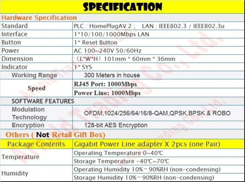 Plug &amp Play пара сетевых адаптеров Powerline 1000 Мбит/с адаптер AV1000 Ethernet PLC партнер