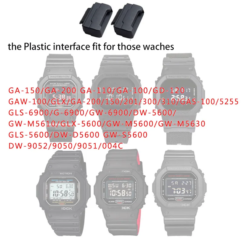 Ремешок для часов Замена клеммы для casio DW-56006900 GA-110 GW-M5610 серии нейлоновый ремешок для наручных часов+ Пластик интерфейс ремешок для наручных часов 16 мм