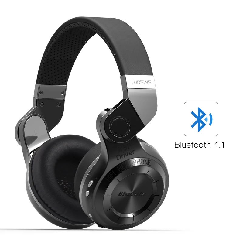 Bluedio T2(турбина 2) инновационный завёрнутый внутрь дизайн, Bluetooth наушники с оголовьем, новейший bluetooth 4.1, большая совместимость, HiFi наушники - Цвет: Old version Black
