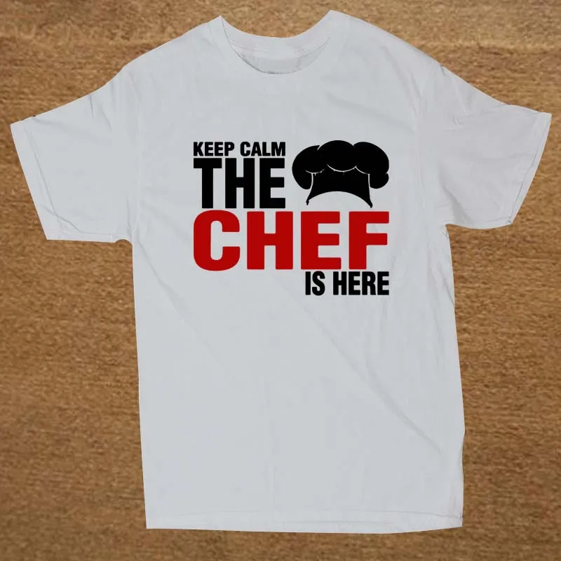 Забавная Футболка Keep Calm The Chef Is Here хлопковые футболки с короткими рукавами мужские футболки Camisetas Masculina