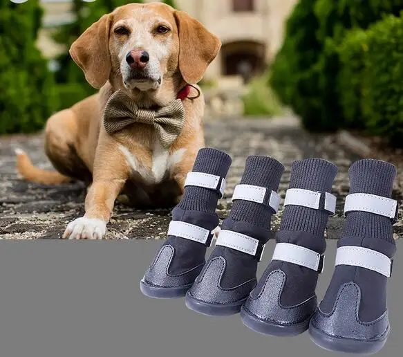 Водонепроницаемые Нескользящие ботинки для больших собак S M L XL 4 шт./компл.|dog boots