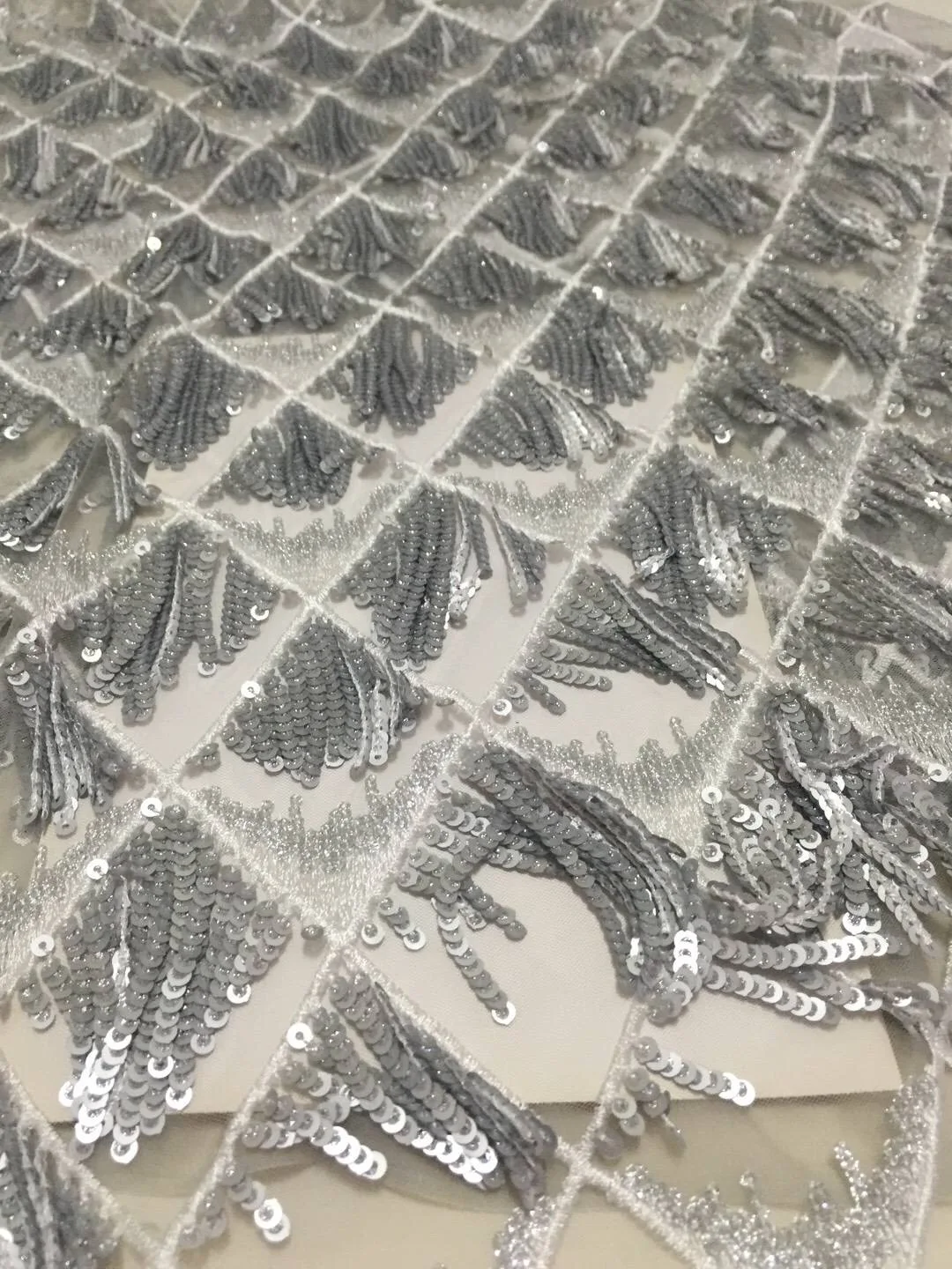 Горячая Распродажа кружевная ткань с блестками для свадебного платья Тюлевая