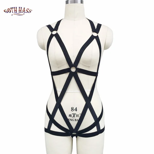 Black N0062 Новинка, черный облегающий костюм, БДСМ, привязанное нижнее белье, эластичное, Harajuku, панк, готический Фетиш, Хэллоуин, эластичность, регулировка, для ночного клуба, бара - Цвет: Black N0062