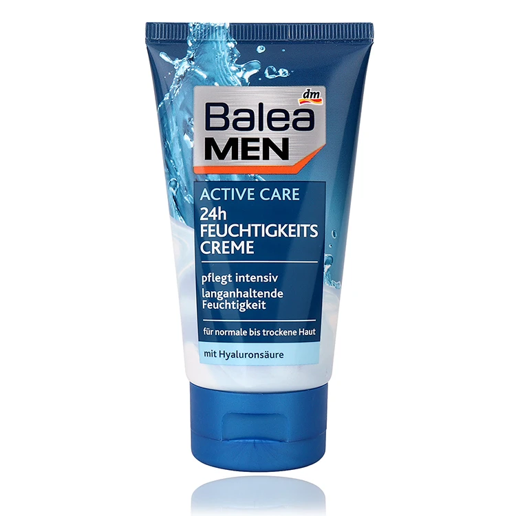 Balea Men 24H Moisturizing Day Active Care Cream Hyaluronic Acid Long-lasting Moisture for Dry Skin Easily absorbed No greasing | Красота и