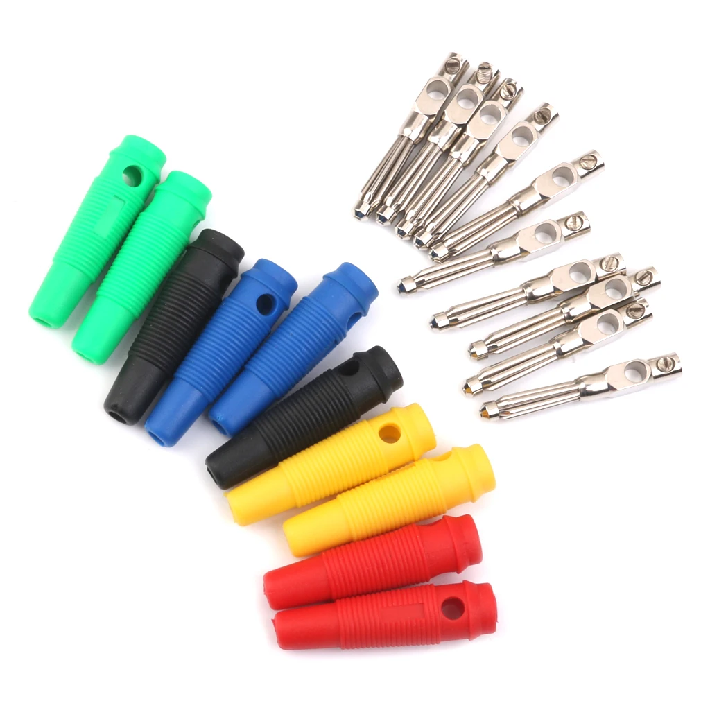 10x Insulation PVC 4MM Banana Plug FOR BINDING POST Speaker Meter Test | Электроника