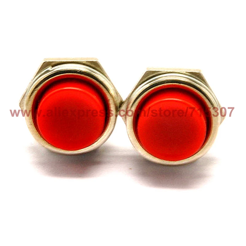 PHISCALE 10 шт. красный круглый кнопочный переключатель DS-212 Кнопка сброса 16 мм без