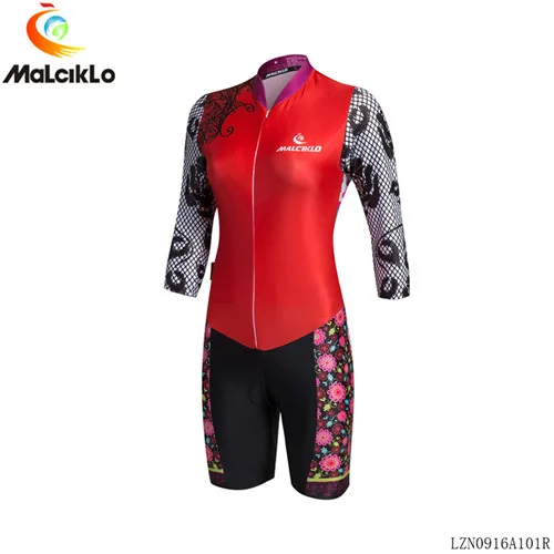 Malciklo Триатлон Skinsuit Черный Спортивные костюмы Майо Ropa Ciclismo Велоспорт Джерси с длинным рукавом велосипед Костюмы для Для женщин - Цвет: Jumpsuit  Sets