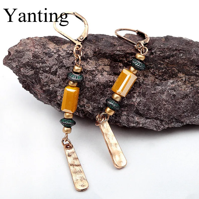 Длинные серьги Yanting из сплава для женщин Винтажные аксессуары вечеринок 2020