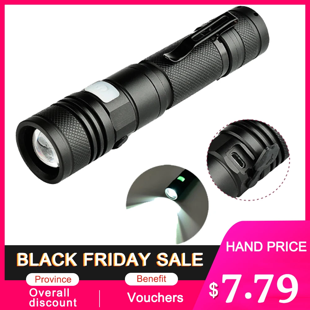 New Arrival 1301 T6 1500Lumens 5Modes USB Rechargeable LED Flash Light Waterproof Portable Lighting Flashlight Torch | Лампы и