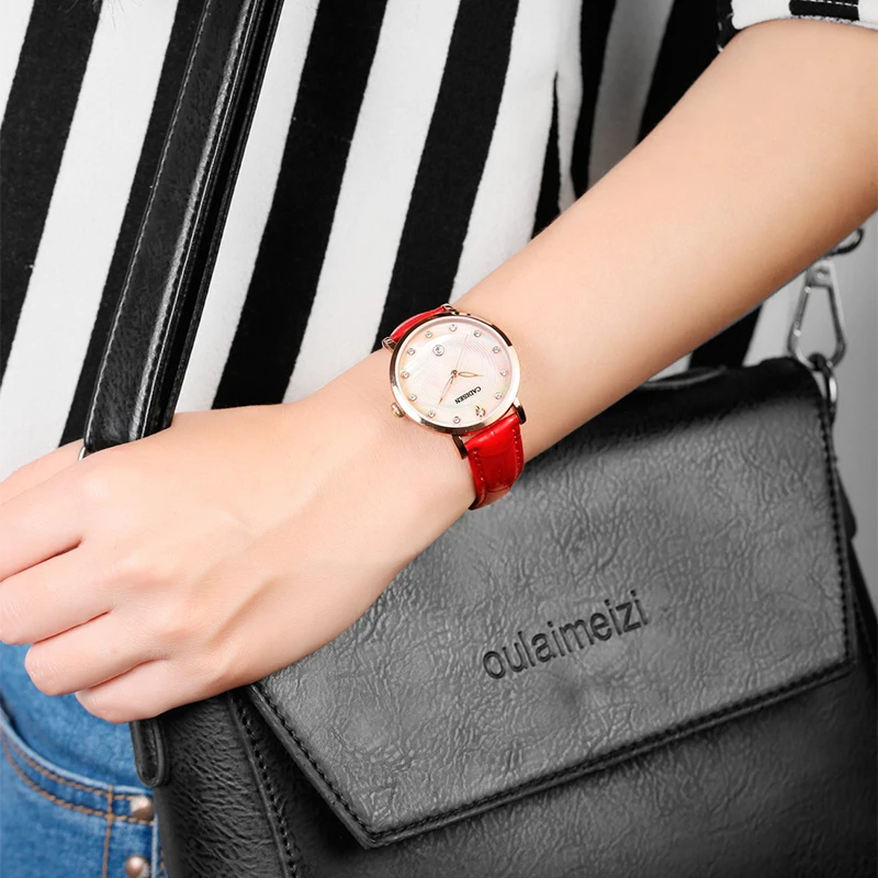 Cadisen элегантная дама часы горный хрусталь Автоматическая дата смотреть