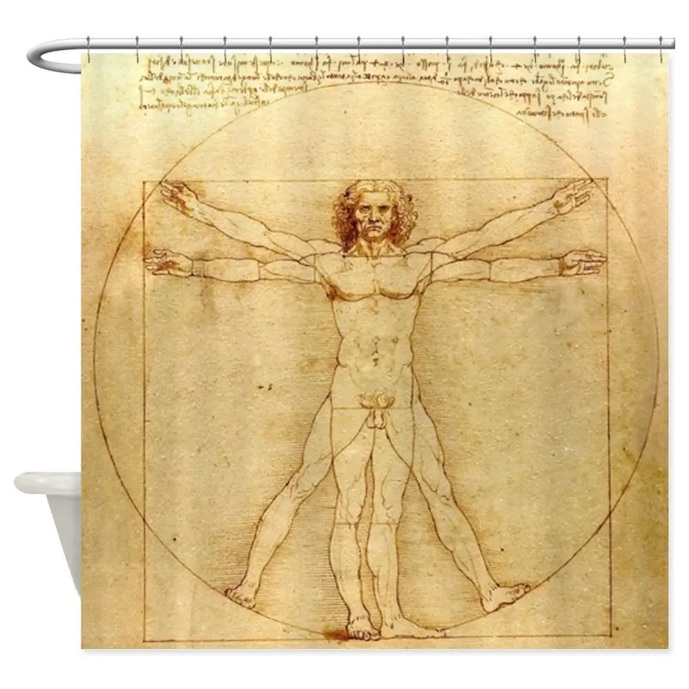 Leonardo da Vinci - Vitruvian man Shower Curtain Decorative Fabric () | Дом и сад