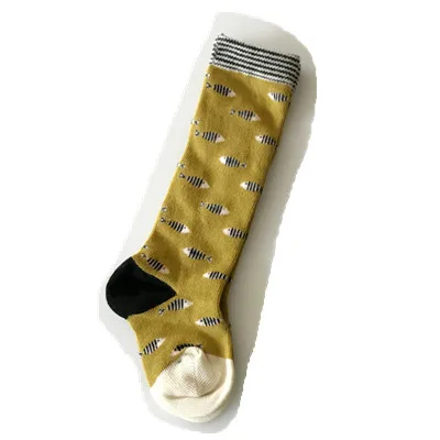 701 yellow KIKIKIDS MAKA/Детские гольфы весенне-летние гольфы для маленьких девочек и мальчиков, носки без пятки для малышей Носки с рисунком лисы, глаз, кролика - Цвет: 701 yellow