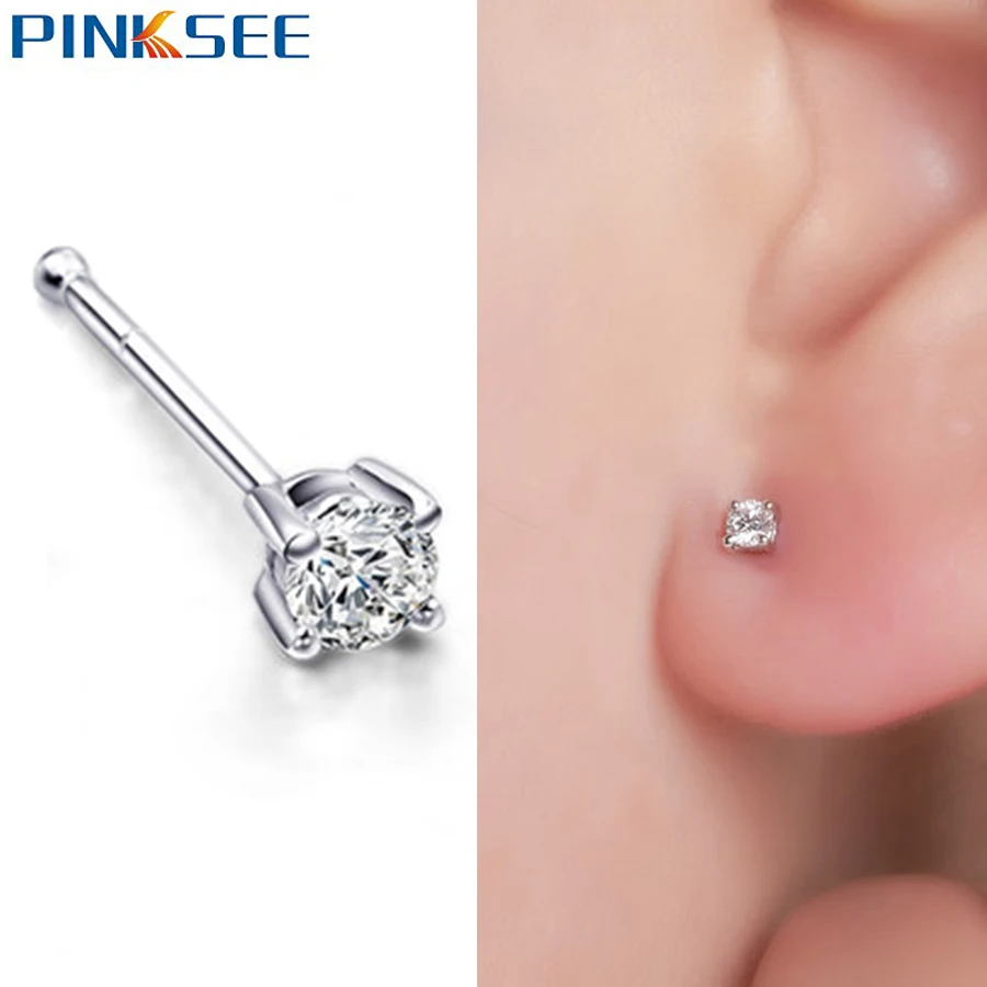 2 шт. хрустальные стразы поддельное кольцо для носа прямой гвоздь хирургическая