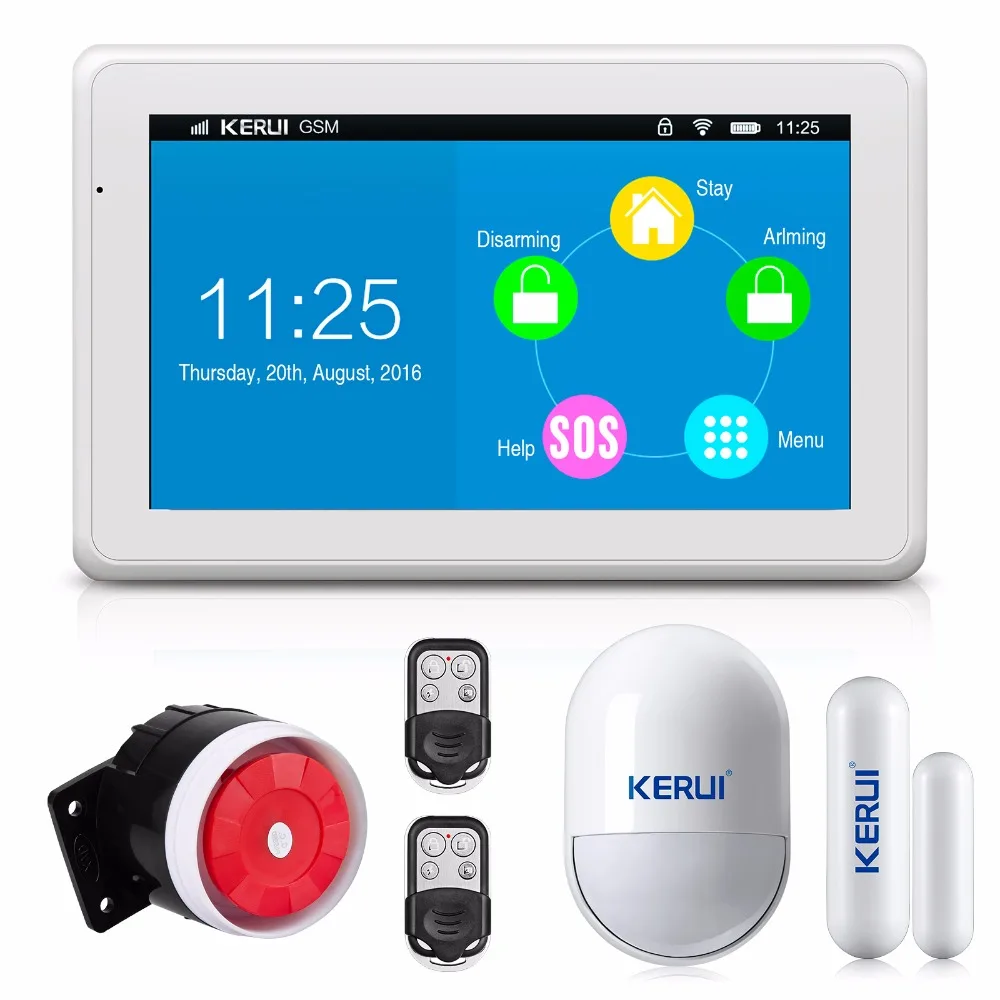 KERUI новый продукт высокого класса 7 дюймов цветной дисплей сенсорный экран WiFi GPRS