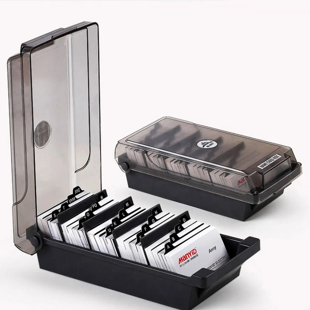 

1Pcs ABS Name Card Holder Black Large Capacity Sorting Name Card Holder Office S
