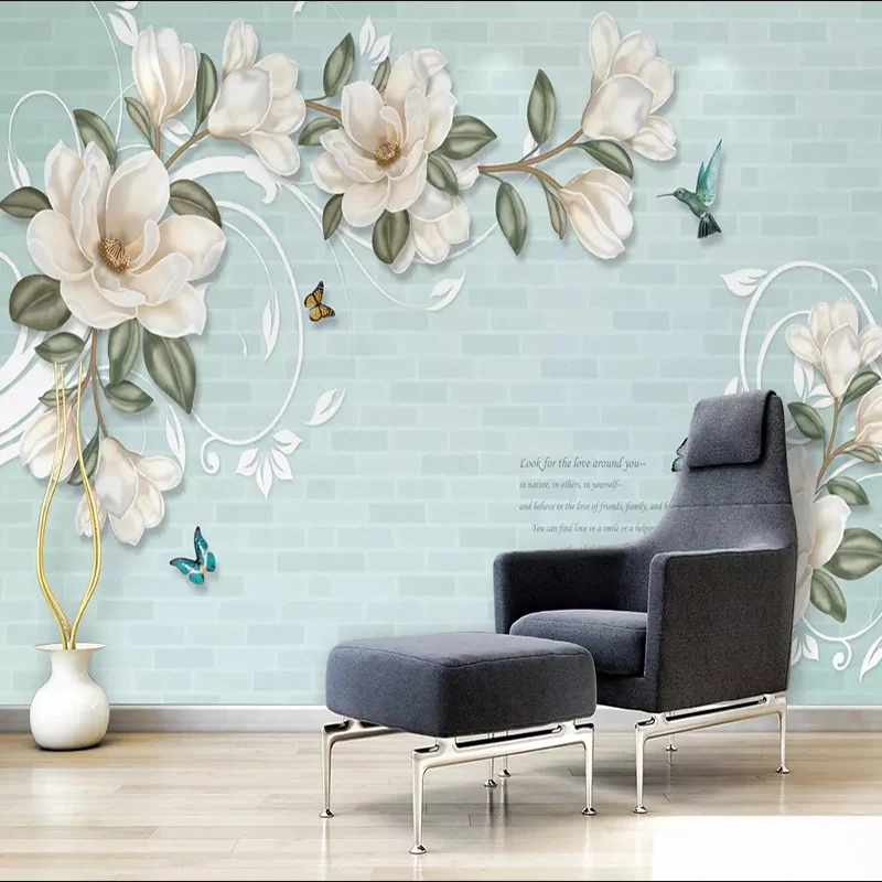 Пользовательские 3D европейские современные ручная роспись цветок магнолии