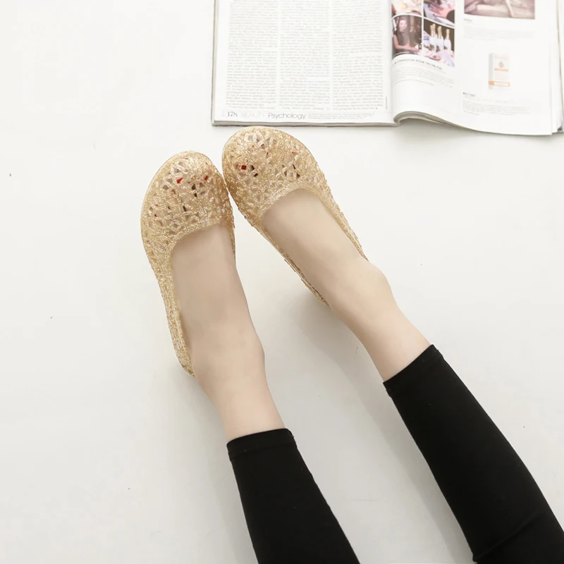 Летняя пляжная обувь с прозрачными желеобразными сетчатыми бусинами в виде