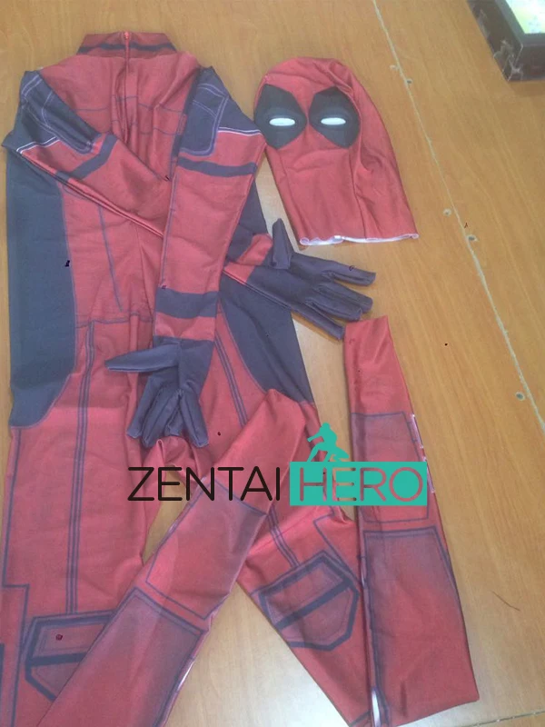 Бесплатная доставка DHL Дешевые 3D печать живой оттенок спандекс Deadpool костюм 2017