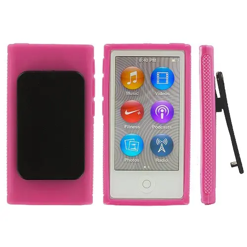 Зажим для ремня чехол для iPod Nano 7 Чехол спортивный ТПУ Силиконовые мягкие чехлы Чехлы на открытом воздухе черный синий зеленый розовый для iPod Nano 7th
