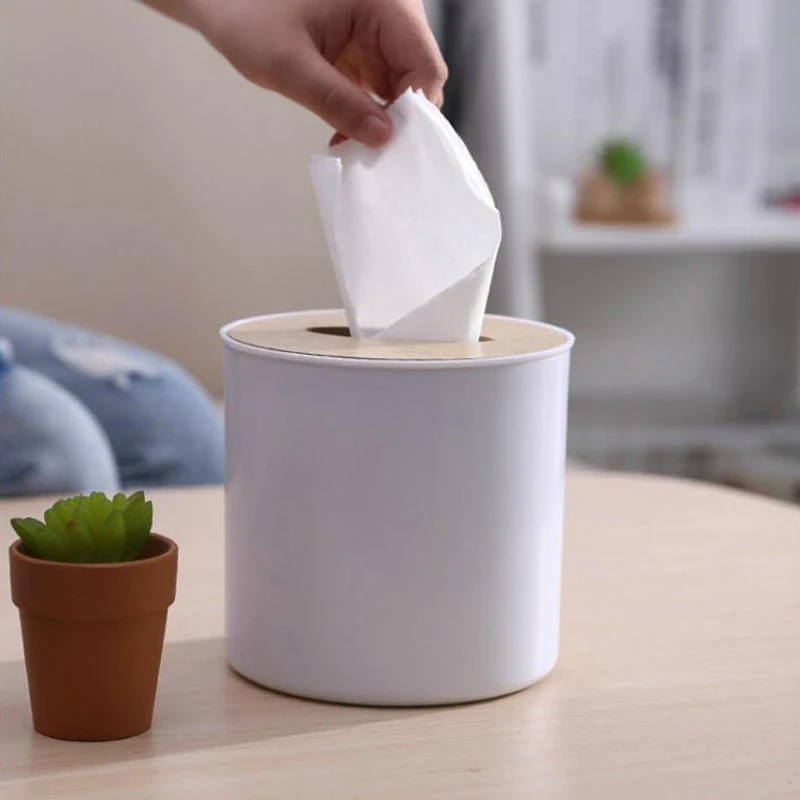 Кухонный круглый деревянный пластиковый тканевый ящик из твердой древесины