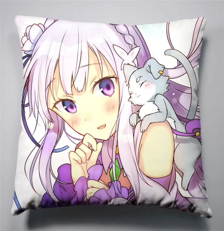 8 Аниме Манга Re Zero kara Hajimeru Isekai Seikatsu подушка 40x40 см наволочка сиденье постельные принадлежности Подушка 010 - Цвет: 8