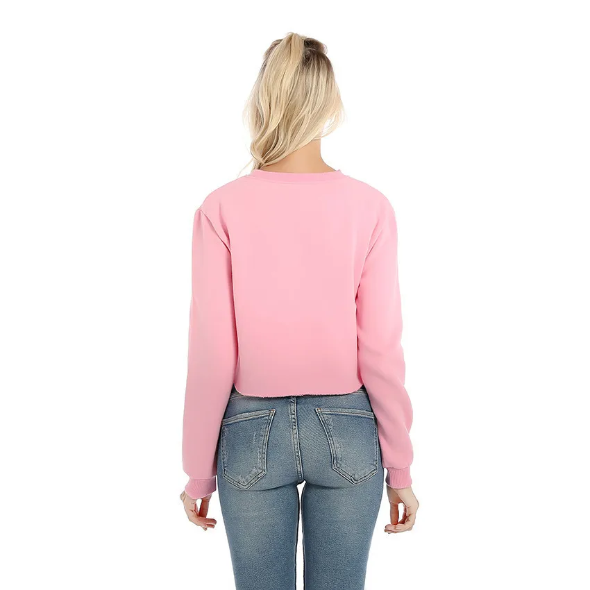 Новинка Осень 2020 Женская Повседневная Толстовка с длинным рукавом и принтом модная брендовая Короткая