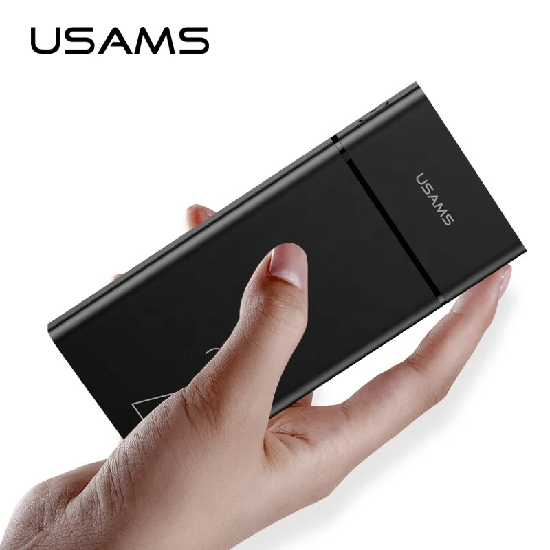 USAMS портативный 20000 мАч Внешний аккумулятор Двойной USB Micro Type c порт внешний тонкий