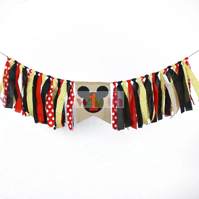 Бесплатная доставка Микки Мышь тема День рождения украшения Праздничное детское