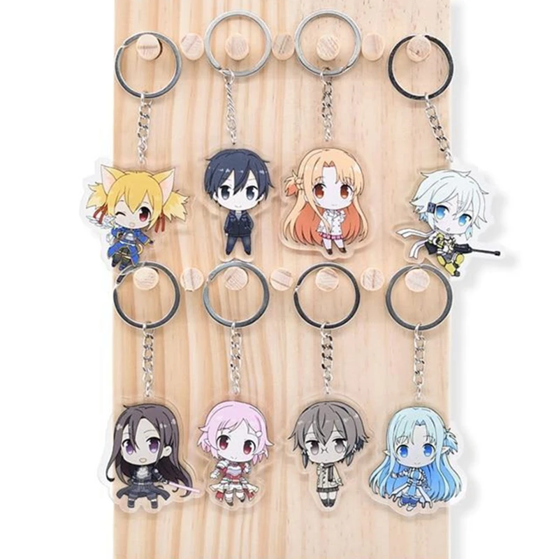 Двусторонний акриловый брелок для ключей Kirito Asuna с изображением аниме меча