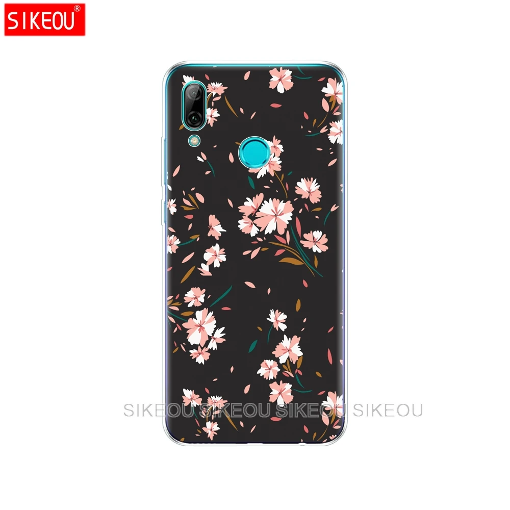 Чехол для Huawei P Smart 2019 силиконовый мягкий чехол из ТПУ бампер с цветочным принтом