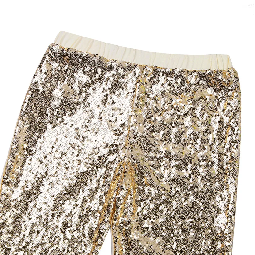 Модные детские блестящие штаны с блестками для девочек леггинсы дня рождения