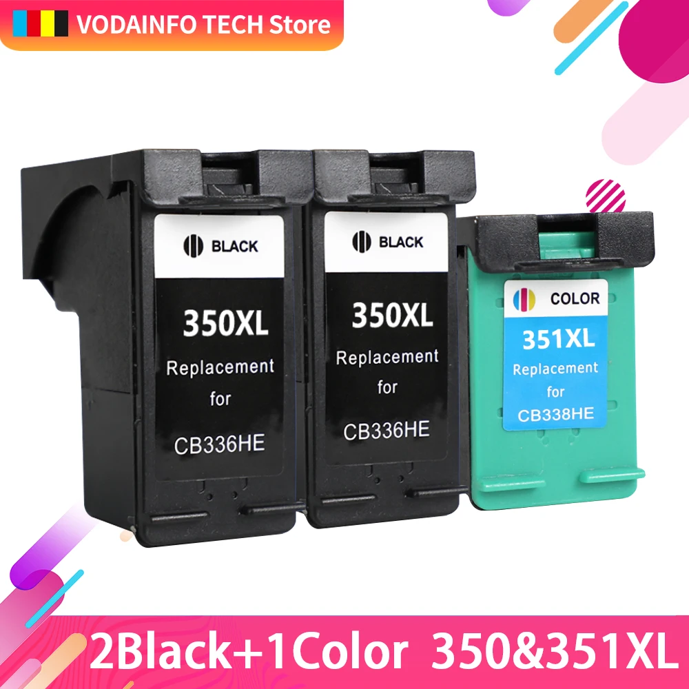 QSYRAINBOW 3 шт. чернильный картридж Замена для HP 350 черный + 351 Цвет C4380 4480 4580 4270 D4200 4263 4360