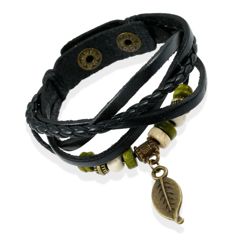 Модные ювелирные изделия кожаные браслеты оплетка Многослойные веревочные и для