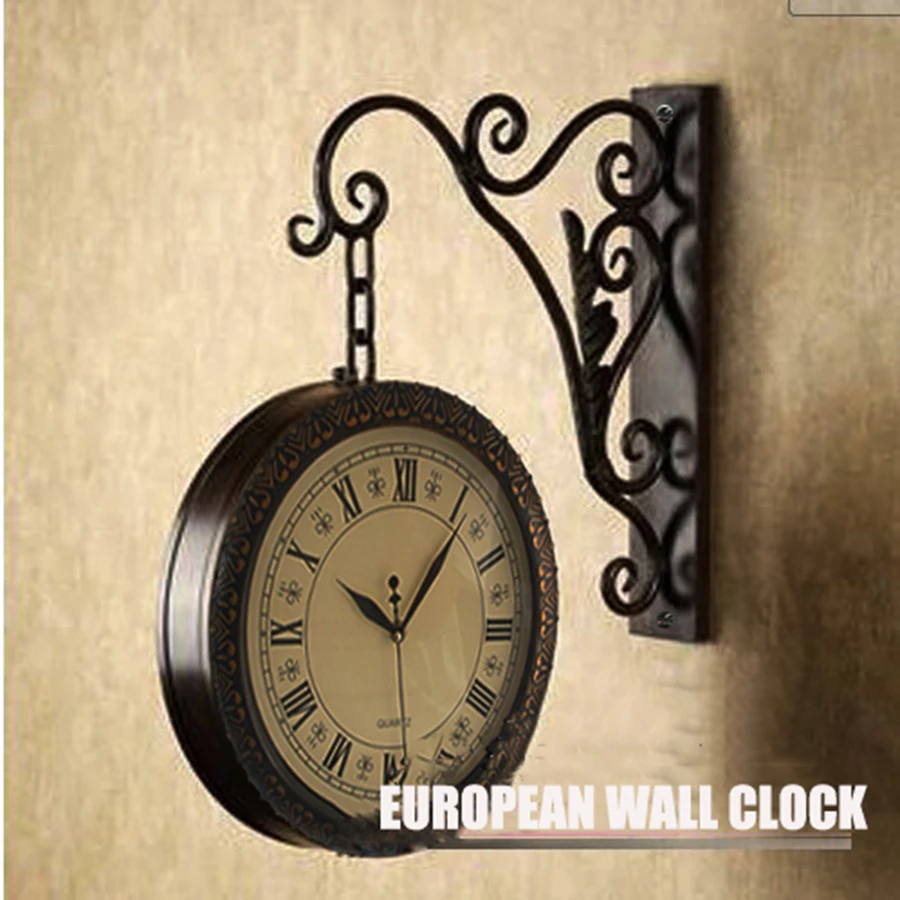 

Europe Style Hanging Vintage Clock Wall Mechanism Classical Large Decorative Antique Retro Horloge Mural Home Clocks 50A0800
