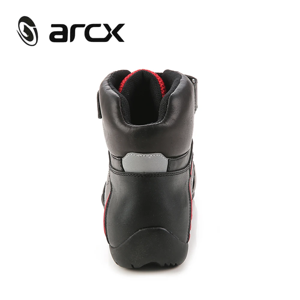 ARCX/коровья кожа; обувь для мотогонок; Уличная обувь для мотогонок; круизер; туринг; Байкер; мотоциклетные ботинки для верховой езды с регулируемой ручкой; шнурки