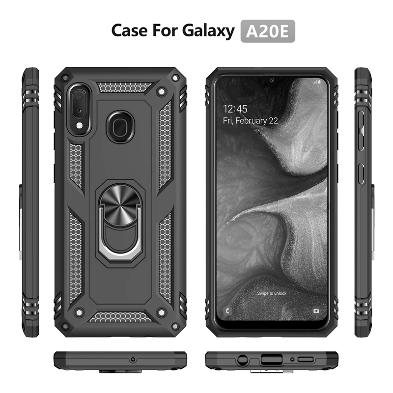Чехол с металлическим кольцом-подставкой для Samsung Galaxy A20E пластиковый силиконовый