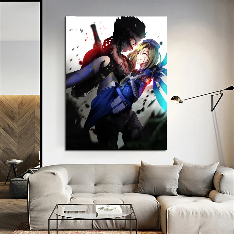Overwatch Gency I Need Healing Wall Art Холст Плакаты принты живопись настенные картины для офиса