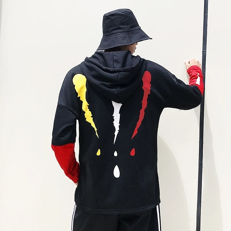 Из хлопка для отдыха модные мужские толстовки с капюшоном длинное пальто