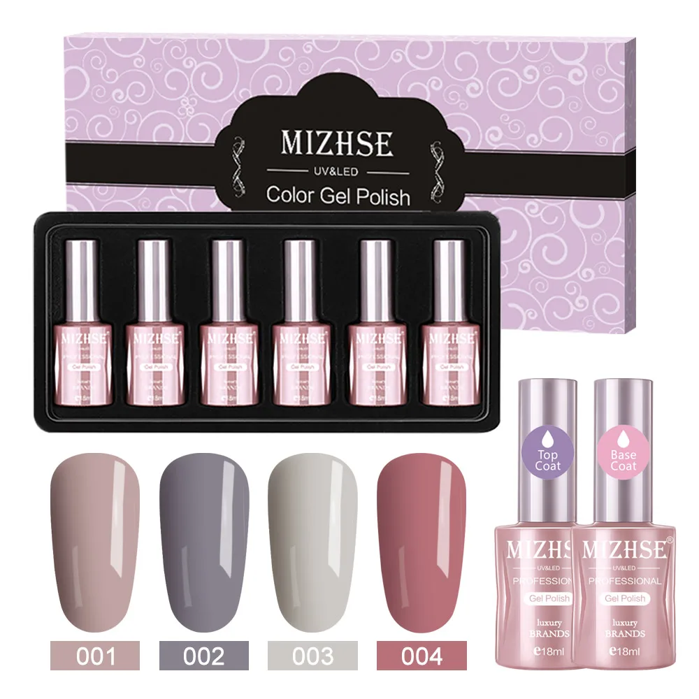 MA-C010-BOX MIZHSE Soak off базовый гель верхнее покрытие гель лак для ногтей маникюрный лак длительный цветной гель для ногтей набор комплектов - Цвет: MA-C010-BOX