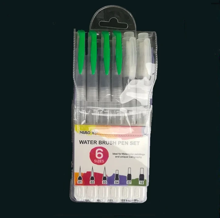 6 pcs pack Многоразовая кисть для пилота, Цветная кисть для воды, карандаш, чернильная ручка, мягкие кисти для рисования, краски, товары для рукоделия - Цвет: 6 pcs pack