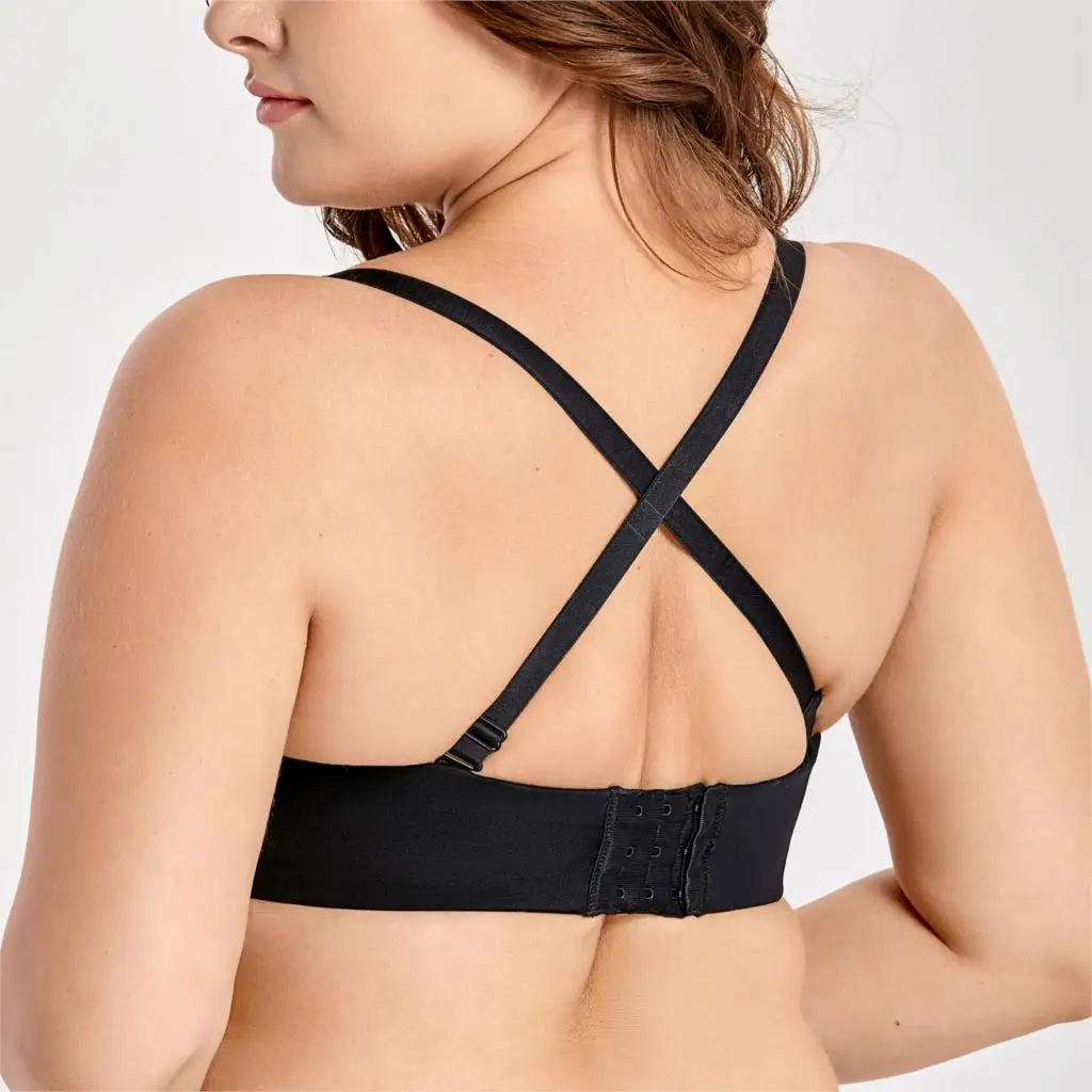 Women's Soft Lightly Padded Underwire Molded Silicon Invisible Convertible Multiway Strapless Bra