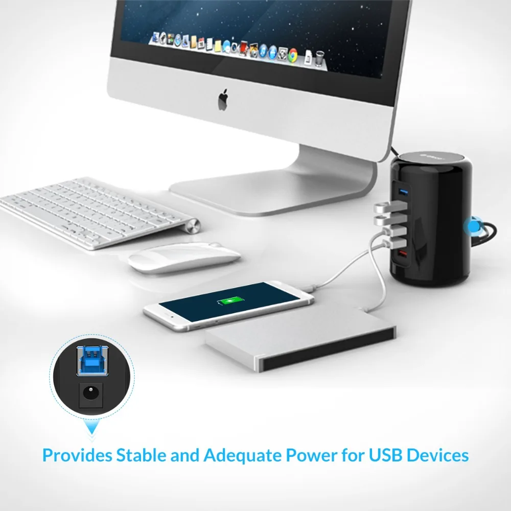 ORICO Powered USB 3 0 концентратор с быстрым зарядным устройством для телефона внешняя