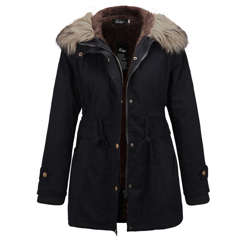 Leiouna/одежда цвета хаки свободные зимние пальто с хлопковой подкладкой для волос