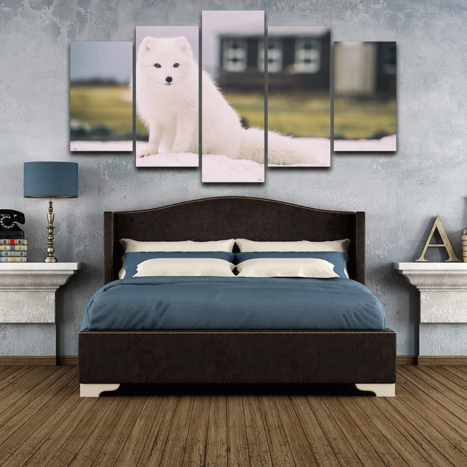 HD печать живопись современный домашний декор модульные фотографии 5 панель белая