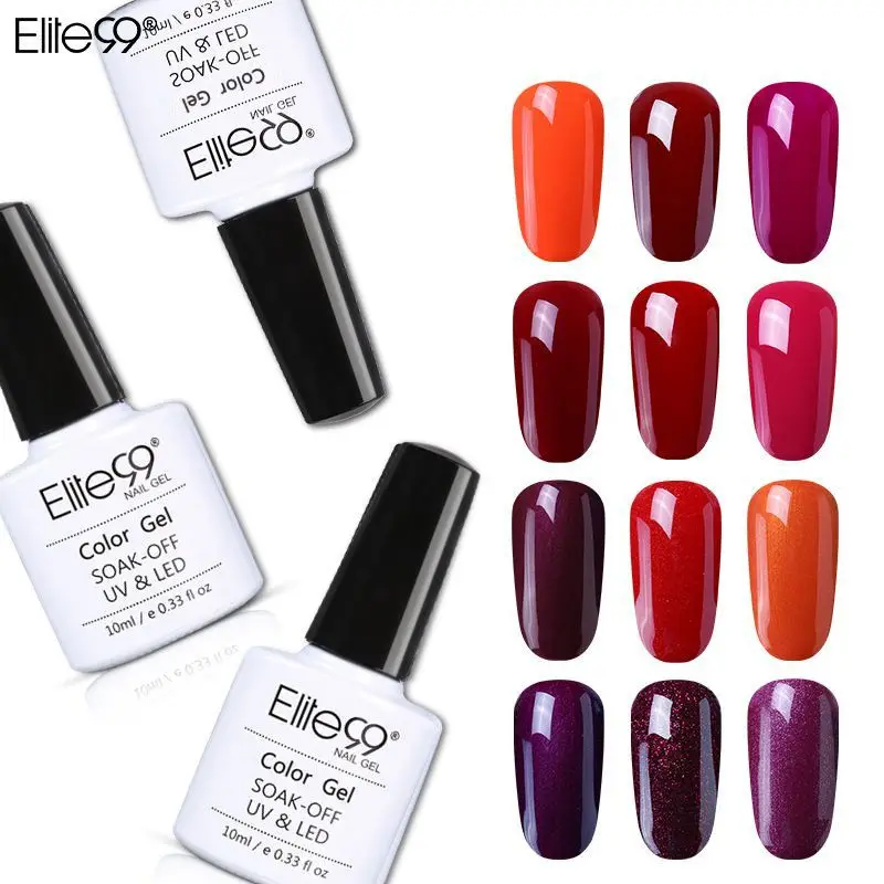 Elite99 10 мл УФ гель для ногтей винно красные цвета Гель лак Vernis Полупостоянный выбор